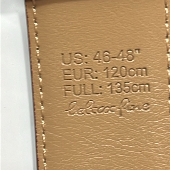 BELTOX FINE TAN/BROWN BELT black buckle Reversible SMOOTH LEATHER 46-50”, 120cm - Picture 4 of 8